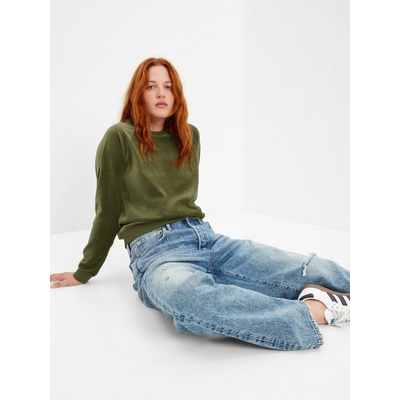 GAP Кадифен суитшърт GAP GAP | Zelen | ЖЕНИ | XL