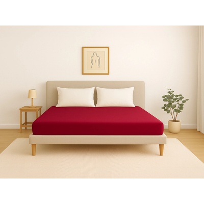Slee jersey prostěradlo vínové 180x200