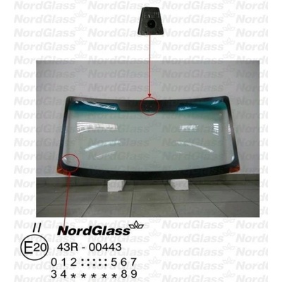 NordGlass Čelní sklo - zelené / zelený pruh ASNG 3741AGNGN