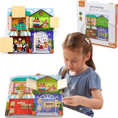 Viga Toys manipulační deska zámek a západka