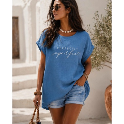 Fashionweek dámská halenka Perfectly s nápisem a flitry IT-Imperfect Jeans