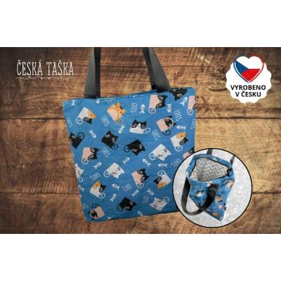 Česká CATS ručně šitá Česká Taška s podšívkou a zipem 50×50 cm