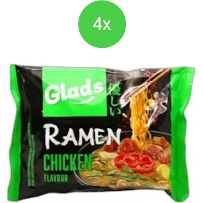 Glads instantní nudle ramen s příchutí kuřete 4 x 105 g
