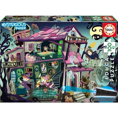 Educa Пъзел-загадка Educa от 100 части - Призрачна къща, с UV светлина (EDU18611)