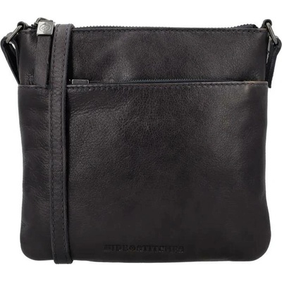 Hide & Stitches Tmavě modrá čtvercová crossbody z pravé kůže „Milano“