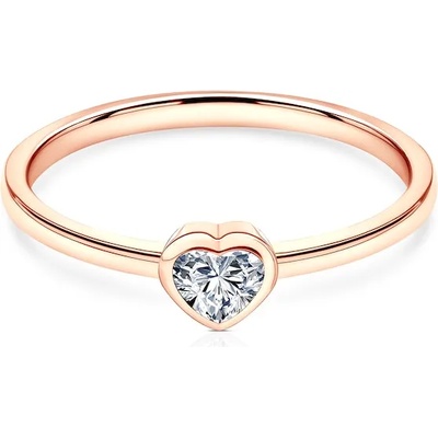 SAVICKI Годежен пръстен Pure: розово злато, диамант с шлифовка