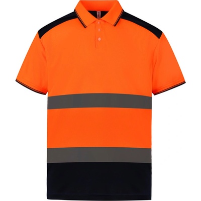 Yoko polokošile HVJ220 Hi Vis polo krátký rukáv výstražná hi vis oran oranžová fluorescent navy M