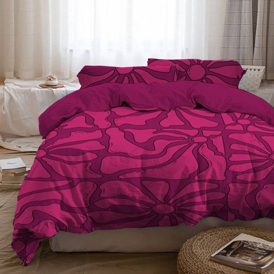 Png Панагюрище Двоен спален комплект с два плика Циклама памучен сатен