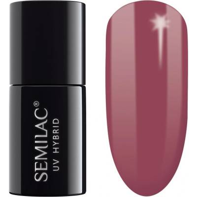 SEMILAC 005 Berry Nude UV LED Hybridní Bordový lak 7 ml