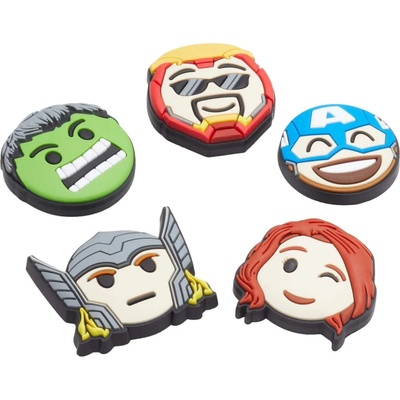 Odznáček na boty JIBBITZ, AVENGERS EMOJIS – 5 KS Mix UNI