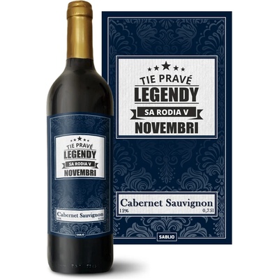 Sablio Tie pravé legendy sa rodia v novembri Cabernet Sauvignon Červené víno 12 % 0,75 l (holá fľaša)