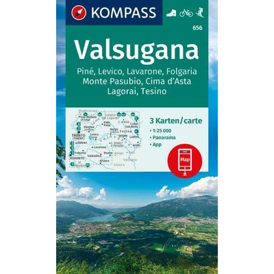 Valsugana, Trento, Piné, Lévico, Lavarone (Kompass - 75) - turistická mapa