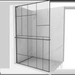 Mexen Kioto+ L Душ кабина с рафт Walk-in 80 x 200 cm, черен дизайн, gun metal - 800-080-123-95-78 (800-080-123-95-78)