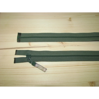Kostenný zips zelená 3mm deliteľný jednosmerný 65cm