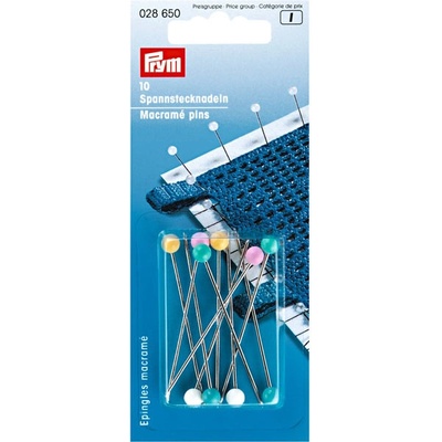 Barevné špendlíky Prym Macrame 1,15x55 mm, 10ks