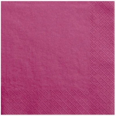Partydeco 3V ubrousky tmavě růžové 33x33cm