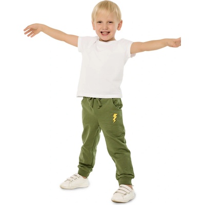 Winkiki Kids Wear chlapecké tepláky Super Power khaki