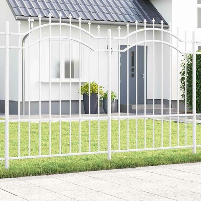 vidaXL Zahradní plot WOERDEN 240 x 190 cm Práškově lakovaná ocel Bílá