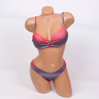 Image 1 of Бански в сиво и червено с лъскав ефект - чашка В