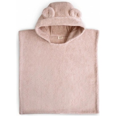 Mushie Pončo s kapucňou medvedík mushie blush