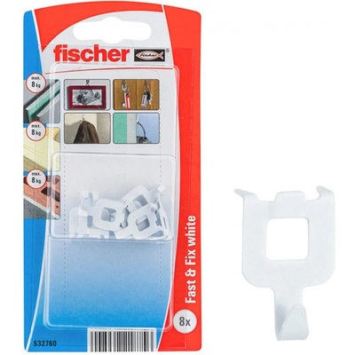 Fischer Fast and Fix white K háčik biely (8 ks) 532760