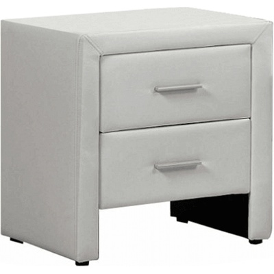 Нощно шкафче Castel Бяла еко кожа