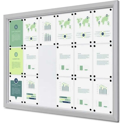 A-Z Reklama 18x A4PH venkovní vitrína pro prospekty 18 x A4 Stříbrná