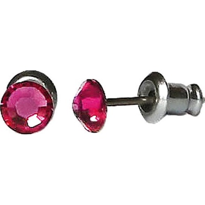 JSB Swarovski Elements s broušeným krystalem tvar tečka tmavě růžová 713907 fuchsia