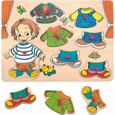 Woodyland Пъзел с дръжки " Себастиян с дрехи" (90320)