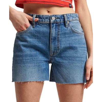 SUPERDRY Къси панталони Superdry Vintage Mid Rise Cut Off shorts - Blue
