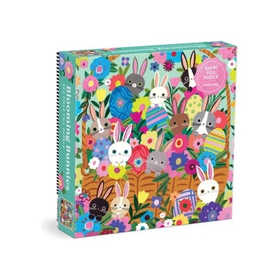 Mudpuppy Blooming bunnies 500pc foil family puzzl | mudpuppy