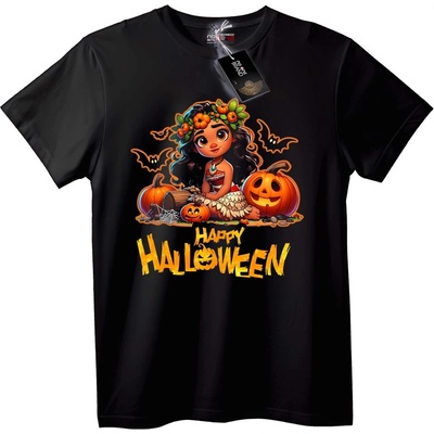 NOONEBRAND Тениска Весели Halloween с Момиче с тиква - 4XL, White