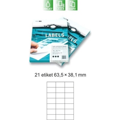 Mondi Samolepicí etikety 100 listů ( 21 etiket 63,5 x 38,1 mm) 140gr EL/MF-21L63.5X38.1