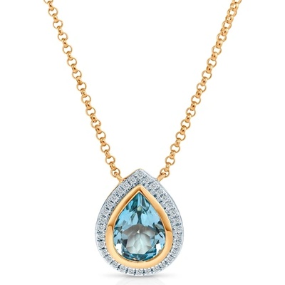 SAVICKI Колие Savicki: двуцветно злато, топаз, диаманти