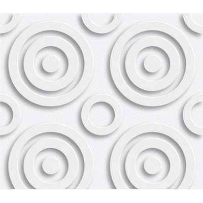 DIMEX ART Луксозна флизелинова тапета бели ретро кръгове 3d