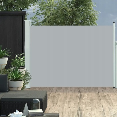 Greatstore Zatahovací boční markýza/zástěna na terasu 100 x 500 cm šedá