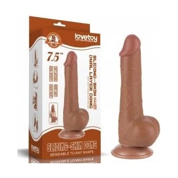 Lovetoy 7.5 Sliding Skin Dual Layer Dong Brown