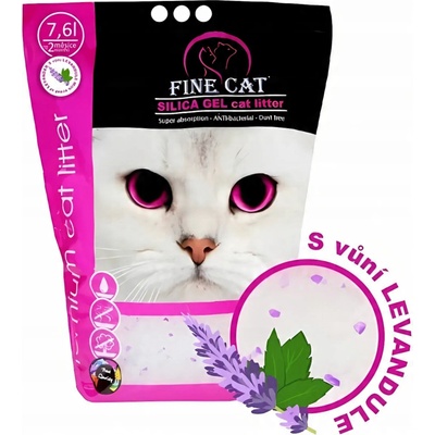Fine Cat silikónová podstielka levandule 7,6 l