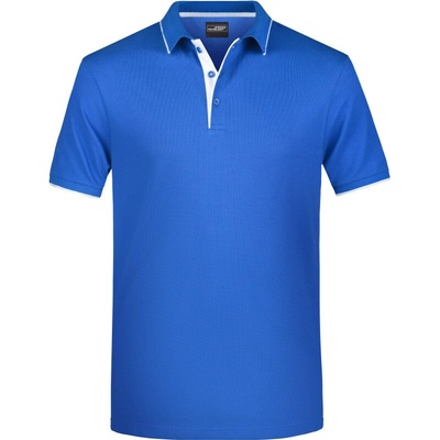 James & Nicholson polokošile JN 728 kontrastní légou krátký rukáv pánská COT-02072888803 modrá bílá