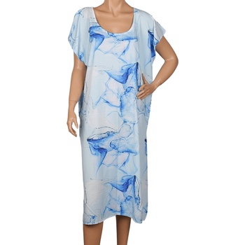 Image 1 of Плажна туника със син мраморен ефект
