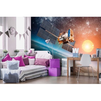 DIMEX ART Самозалепваща се флизелинова фототапета сателит в орбита около земята 375 x 250 см