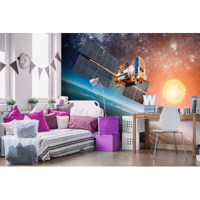 DIMEX ART Самозалепваща се флизелинова фототапета сателит в орбита около земята 375 x 250 см