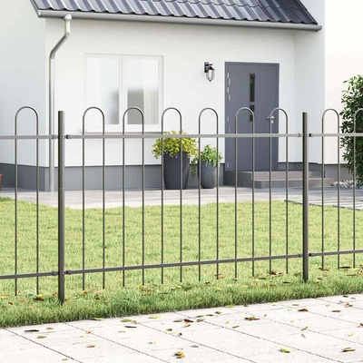 vidaXL Zahradní plot 2 pcs Šedá 3,4 x 1,2 m Práškově lakovaná ocel