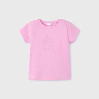 Image 1 of MAYORAL Тениска basic с къс ръкав в лилаво с бродирани цветя за мини момиче Mayoral