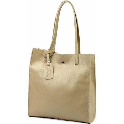 Luka dámska kožená shopper kabelka taupe A4 na rameno 25-041 DOLLARO