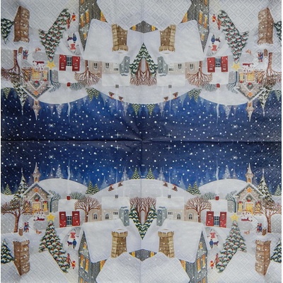 Home fashion servítky Zimní vesnička 33x33cm