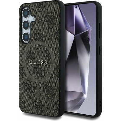 GUESS PU кожен 4G цветен пръстен MagSafe заден калъф за Samsung Galaxy S25 Brown Guess | Lilav | ЖЕНИ | UNI
