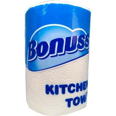 Bonuss кухненска ролка, Бяла, 3 пласта, 26 метра, 100 къса, 300гр