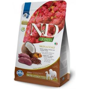 Farmina N&d dog grain free quinoa skin & coat venison, coconut medium & maxi - за чувствителен стомах, лъскав косъм и здрава козина, за кучета над 1 година, с еленско месо, киноа, кокос и куркума - 7 кг pnd07