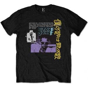 Elton John Japanese Single Тениска с къс ръкав Black L (EJTEE14MB03)